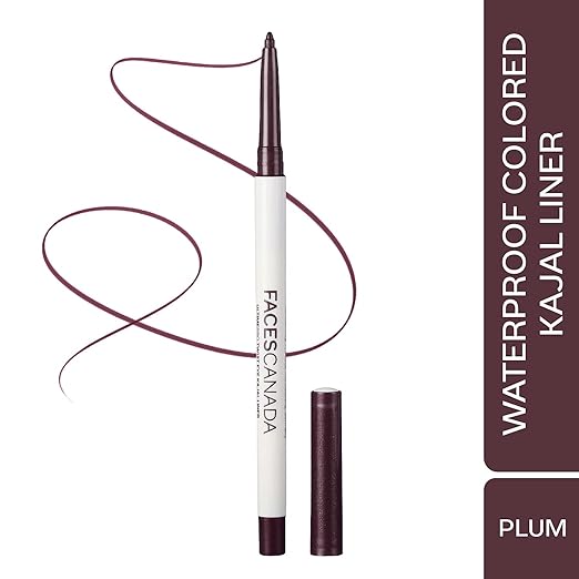 FACES CANADA Ultime Pro Twist Eye Kajal Liner - Plum, 0.35g | High Impact Intense Color In 1 Stroke | 24HR Long Stay | Matte Finish | Soft Texture | Waterproof & Smudgeproof | Made With Carnauba Wax