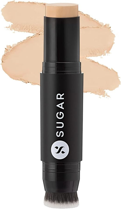 SUGAR Cosmetics Ace Of Face Foundation Stick with Inbuilt Brush - 48 Irish (Medium Tan, Neutral Undertone) Full Coverage Waterproof Matte Finish