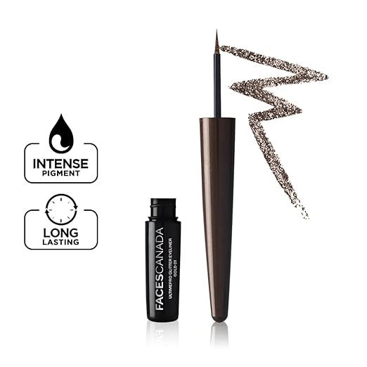 FACES CANADA Ultime Pro Glitter Eyeliner - Copper 02, 1.7ml | Shimmery Finish | Long-Lasting | Intense Pigment | Excellent Color Payoff | Smooth Application