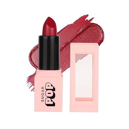 SUGAR POP Satin Matte Lipstick - 06 Amber (True Brown) - 3 gm - Infused with Vitamin E, Shea Butter & Jojoba Oil l Full Coverage, Ultra Pigmented, Hydrating, Weightless Formula l Lipstick for Women