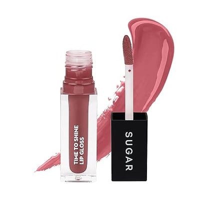 SUGAR Cosmetics - Time To Shine - Lip Gloss - 10 Princess Aurora (Golden beige with Shimmer) - 4.5 gms - High Shine Lip Gloss with Jojoba Oil