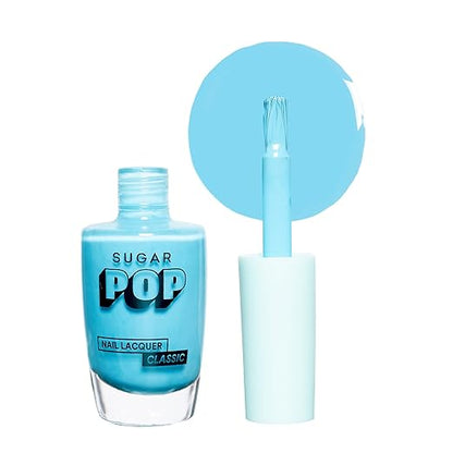 SUGAR POP Nail Lacquer – 34 Winter Sky (Ice Blue) | Dries in 45 seconds |Chip-resistant | Glossy Finish | High Shine | Nail Polish for Women