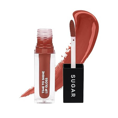 SUGAR Cosmetics - Time To Shine - Lip Gloss - 01 Penelope Peachstop (Peach) - 4.5 gms - High Shine Lip Gloss with Jojoba Oil