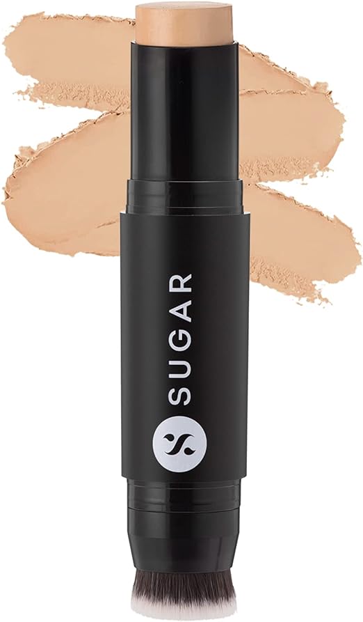 SUGAR Ace Of Face Foundation Stick with Brush | Lasts 24hrs | Full Coverage Foundation for Women | Panstick | Waterproof & Matte | 7gm (Mini)