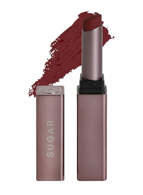 SUGAR Cosmetics - Mettle - Satin Lipstick - 04 Adela (Warm Muted Peach) - 2.2 gms - Waterproof, Longlasting Lipstick for a Silky and Creamy Finish, Lasts Up to 8 hours