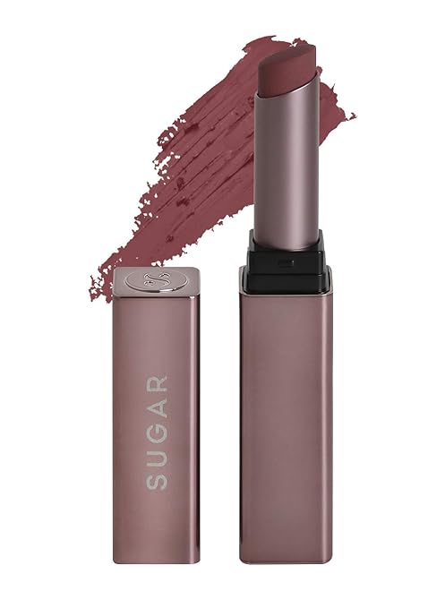 SUGAR Cosmetics - Mettle - Satin Lipstick - 05 Helena (Plum Berry) - 2.2 gms - Waterproof, Longlasting Lipstick for a Silky and Creamy Finish, Lasts Up to 8 hours