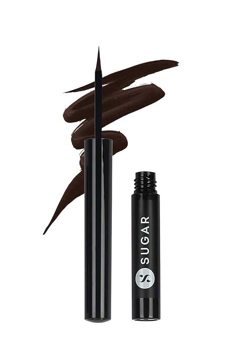 SUGAR Cosmetics - Eye Warned You So! - Double Matte Eyeliner - 04 Coffee Shop (Brown Eye Liner for Women) - Sweat Proof, 100% Waterproof Eye Liner with Matte Finish