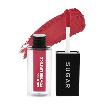 SUGAR Cosmetics Air Kiss Powder Lipstick - 02 Candyfloss - Super Pigmented, Weightless, Transfer-proof, Water-resistant, Moisturizing & Matte Finish - 2 gm