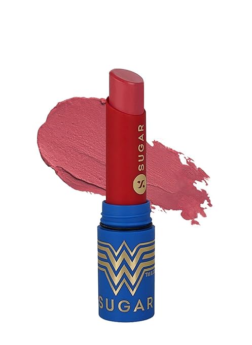 SUGAR Cosmetics X Wonder Woman Everlasting Matte Lipstick - 04 Power - 3.2 gms | Matte Lipstick, Longlasting, Lasts Up to 10 to 12 hours