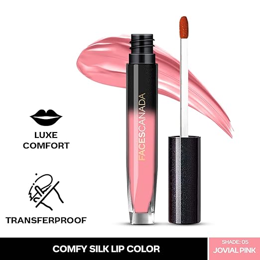 FACES CANADA Comfy Silk Liquid Lipstick - Zealous Red 10, 3ml | Satin Matte HD Finish | Luxe Comfort | Longlasting | No Dryness | Smooth Texture | Mulberry Oil & Shea Butter For Plump Hydrated Lips