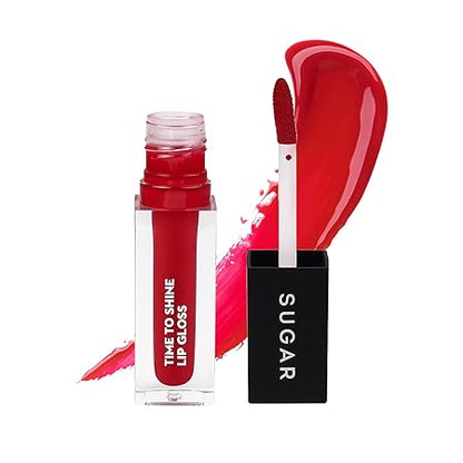 SUGAR Cosmetics - Time To Shine - Lip Gloss - 06 She-Rad (Dark Red) - 4.5 gms - High Shine Lip Gloss with Jojoba Oil