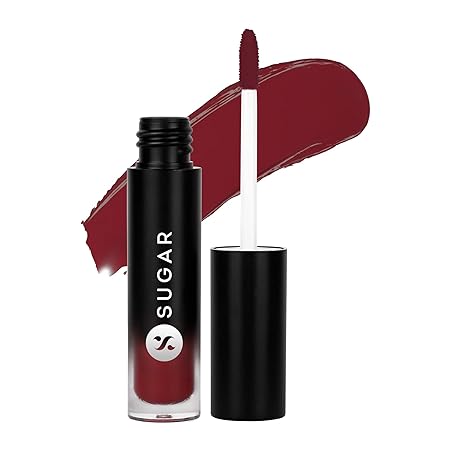 SUGAR Cosmetics Mousse Muse Maskproof Lip Cream Lipstick - 07 Plum Brandy | Waterproof | Smudge-proof | Last More than 24 Hrs | Sherry Red Lipstick