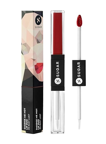 SUGAR Cosmetics - Smudge Me Not - Lip Duo - 29 Scarlet Starlet (Orange Red) - 3.5 ml - 2-in-1 Duo Liquid Lipstick with Matte Finish and Moisturizing Gloss