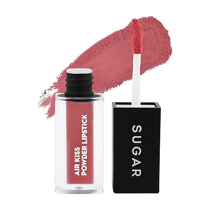 SUGAR Cosmetics Air Kiss Powder Lipstick - 02 Candyfloss - Super Pigmented, Weightless, Transfer-proof, Water-resistant, Moisturizing & Matte Finish - 2 gm