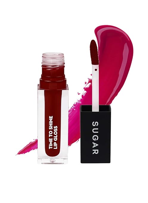 SUGAR Cosmetics - Time To Shine - Lip Gloss - 09 Teaker Bell (Mud Brown; Walnut Brown) - 4.5 gms - High Shine Lip Gloss with Jojoba Oil