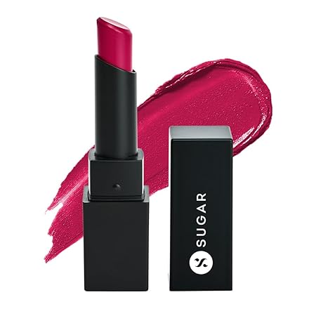 SUGAR Cosmetics - Nothing Else Matter - Longwear Matte Lipstick - 06 Pink Aloud (Bright Fuchsia Pink) - 3.5 gms - Water-Resistant, Premium Matte Lipstick, Paraben Free