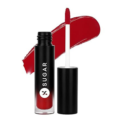 SUGAR Cosmetics Mousse Muse Maskproof Lip Cream Lipstick - 03 Red Square | Waterproof | Smudge-proof | Last More than 24 Hrs | Bright Pink Lipstick