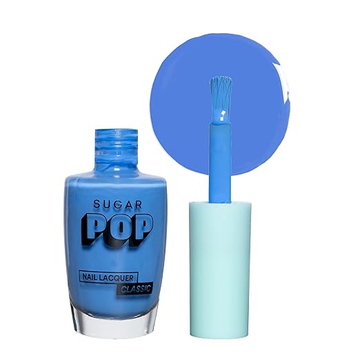 SUGAR POP Nail Lacquer - 06 Blue For You (Cool-Toned Persian Blue) 10 Ml - Dries In 45 Seconds - Quick-Drying, Chip-Resistant, Long-Lasting. Glossy Finish High Shine Nail Enamel/Polish For Women.