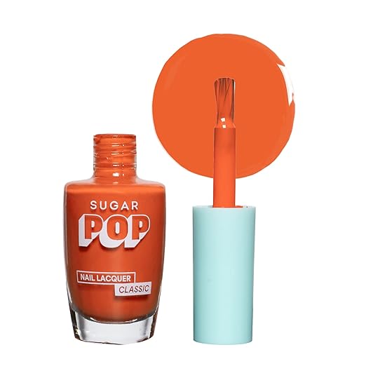 SUGAR POP Nail Lacquer - 05 Salmon Wonder (Salmon Pink) 10 ml - Dries in 45 seconds - Quick-drying, Chip-resistant, Long-lasting. Glossy finish high shine Nail Enamel/Polish for women.