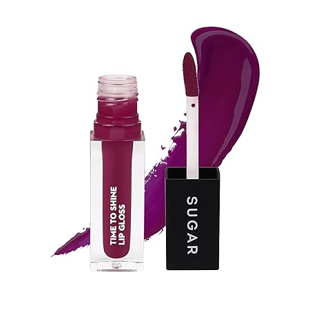 SUGAR Cosmetics - Time To Shine - Lip Gloss - 04 Peppy Hill (Bright Fuchsia) - 4.5 gms - High Shine Lip Gloss with Jojoba Oil