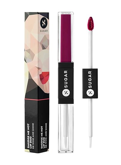 SUGAR Cosmetics - Smudge Me Not - Lip Duo - 17 Fiery Berry (Marsala) - 3.5 ml - 2-in-1 Duo Liquid Lipstick with Matte Finish and Moisturizing Gloss