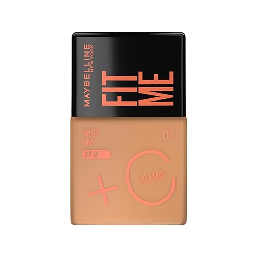 Maybelline New York Liquid Foundation, Lightweight Skin Tint With Spf 50 & Vitamin C, Natural Coverage, For Daily Use, Fit Me Fresh Tint, Shade 06, 30Ml