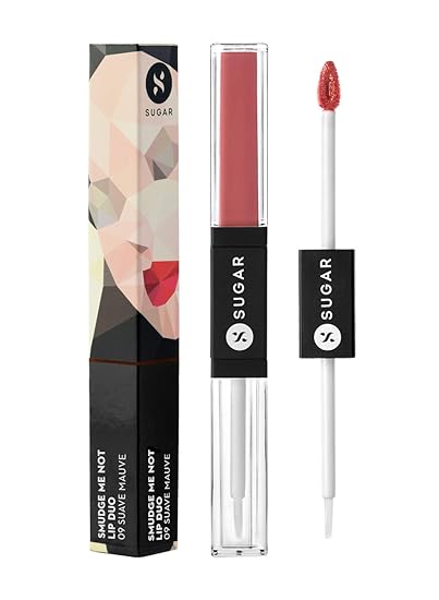 SUGAR Cosmetics - Smudge Me Not - Lip Duo - 13 Wooed By Nude (Peach Nude) - 3.5 ml - 2-in-1 Duo Liquid Lipstick with Matte Finish and Moisturizing Gloss