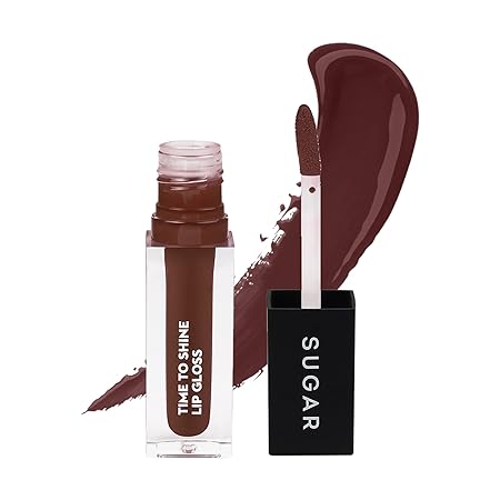 SUGAR Cosmetics - Time To Shine - Lip Gloss - 08 Berryda (Deep Berry with cool undertone) - 4.5 gms - High Shine Lip Gloss with Jojoba Oil