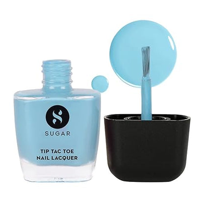 SUGAR Cosmetics Tip Tac Toe Nail Lacquer Classic | Long-lasting, 100% Chip-resistant, Glossy Finish - 02 Break On Blue