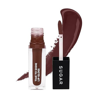 SUGAR Cosmetics - Time To Shine - Lip Gloss - 03 Mellow Kitty (Deep Peach Nude) - 4.5 gms - High Shine Lip Gloss with Jojoba Oil