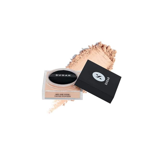 SUGAR Cosmetics - Set The Tone - Tinted Powder - 45 Con Panna (Medium-Deep Tones) - Long Lasting Tinted Powder for Matte Finish