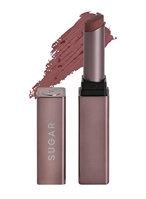 SUGAR Cosmetics - Mettle - Satin Lipstick - 04 Adela (Warm Muted Peach) - 2.2 gms - Waterproof, Longlasting Lipstick for a Silky and Creamy Finish, Lasts Up to 8 hours