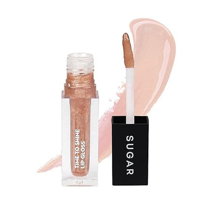 SUGAR Cosmetics - Time To Shine - Lip Gloss - 03 Mellow Kitty (Deep Peach Nude) - 4.5 gms - High Shine Lip Gloss with Jojoba Oil