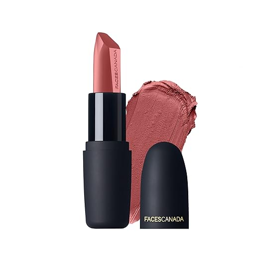 FACES CANADA Weightless Matte Lipstick - Blazing Blush 20 (Pink), 4.5g | Highly Pigmented Lip Color | Smooth One Stroke Glide | Moisturizes & Hydrates Lips | Vitamin E, Jojoba & Almond Oil Enriched