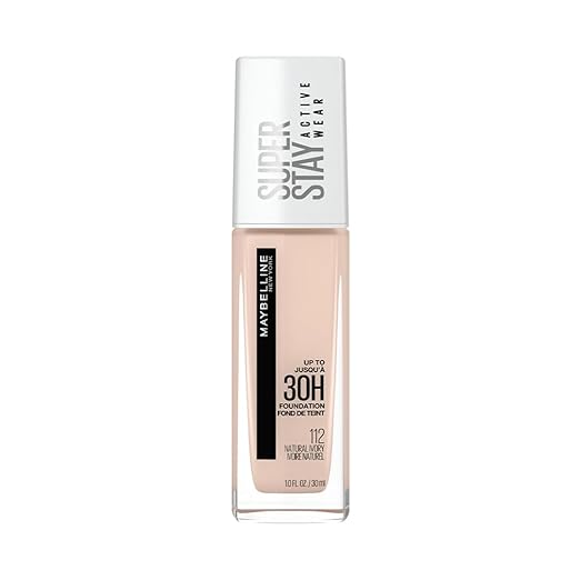 Maybelline New York Super Stay Full Coverage Active Wear Liquid Foundation, Matte Finish with 30 HR Wear, Transfer Proof, 120, Classic Ivory, 30ml