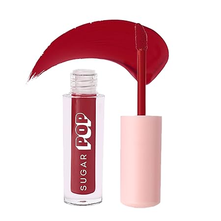 SUGAR POP Matte Lipcolour - 08 Crimson (Dark Ruby) – 1.6 ml - Lasts Up to 8 hours l Ruby Lipstick for Women l Non-Drying, Smudge Proof, Long Lasting (08 Crimson)