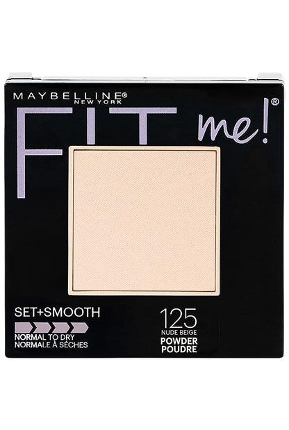 Maybelline New York Powder Foundation, Pressed Powder Compact, Mattifies Skin, Incl. Mirror and Applicator, Fit Me, 120 Classic Ivory, 8.5g