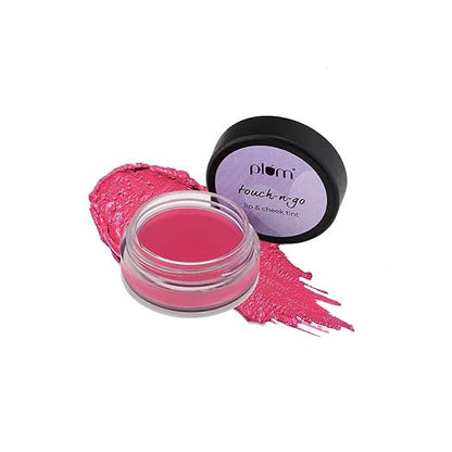 Plum Touch-N-Go Lip & Cheek Tint | Highly Pigmented | Effortless Blending | 100% Vegan & Cruelty-Free | Blazin' Pink - 129 (Hot Pink)