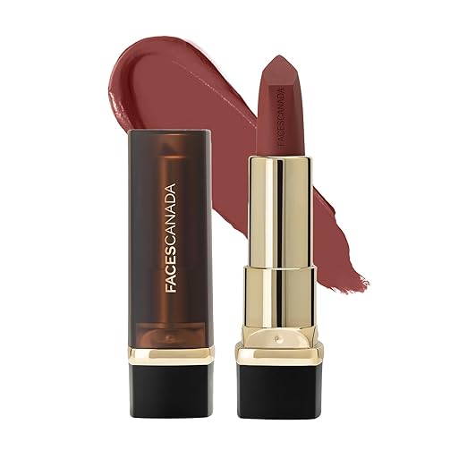 FACES CANADA Comfy Matte Creme Lipstick - Keepin’ It Real 18, 4.2g | 8HR Long Stay | Creamy Matte Finish | Intense Color | Super Hydrating & Nourishing | Single Stroke Smooth Application