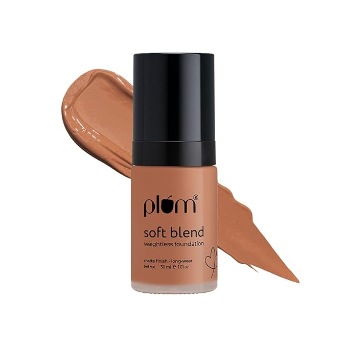 Plum Soft Blend Weightless Foundation | With Hyaluronic Acid | Matte Finish | Super Hydrating | 100% Vegan & Cruelty-Free | Brew Brilliance - 133Y