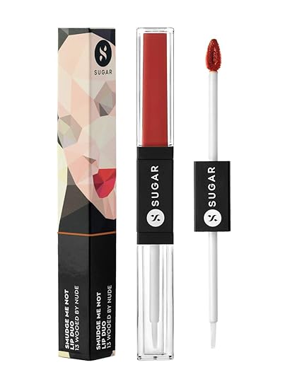 SUGAR Cosmetics - Smudge Me Not - Lip Duo - 10 Drop Dead Red (Red) - 3.5 ml - 2-in-1 Duo Liquid Lipstick with Matte Finish and Moisturizing Gloss