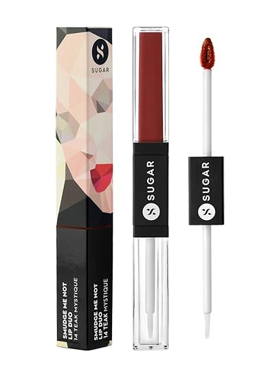 SUGAR Cosmetics - Smudge Me Not - Lip Duo - 09 Suave Mauve (Mauve) - 3.5 ml - 2-in-1 Duo Liquid Lipstick with Matte Finish and Moisturizing Gloss