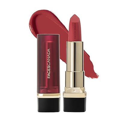 FACES CANADA Comfy Matte Creme Lipstick - Keepin’ It Real 18, 4.2g | 8HR Long Stay | Creamy Matte Finish | Intense Color | Super Hydrating & Nourishing | Single Stroke Smooth Application