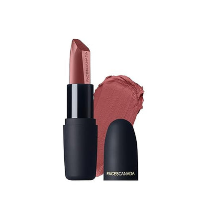 FACES CANADA Weightless Matte Lipstick - Blazing Blush 20 (Pink), 4.5g | Highly Pigmented Lip Color | Smooth One Stroke Glide | Moisturizes & Hydrates Lips | Vitamin E, Jojoba & Almond Oil Enriched