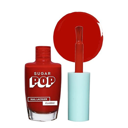 SUGAR POP Nail Lacquer - 12 Serene Sunset (Saturated Orange) 10 Ml - Dries In 45 Seconds - Quick-Drying, Chip-Resistant, Long-Lasting. Glossy Finish High Shine Nail Enamel/Polish For Women.