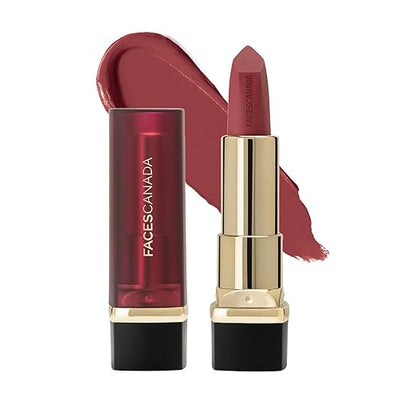 FACES CANADA Comfy Matte Creme Lipstick - Keepin’ It Real 18, 4.2g | 8HR Long Stay | Creamy Matte Finish | Intense Color | Super Hydrating & Nourishing | Single Stroke Smooth Application