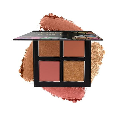 FACES CANADA 4 IN 1 Quad Eyeshadow Palette - Gossip Gang 04, 4.8g | Shimmer & Matte Shades | Satin Matte Finish Eye Shadow Quartet | Intense Pigment | Long Lasting | Vitamin E Enriched | Vegan