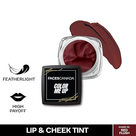 FACESCANADA Color Me Up Lip & Cheek Tint - Blush Rose 01, 3g | Feather-Light Creamy Texture | High Payoff | Smooth Natural Finish | Buildable Coverage & Color | Blends Easily | With Pomegranate Seed Oil