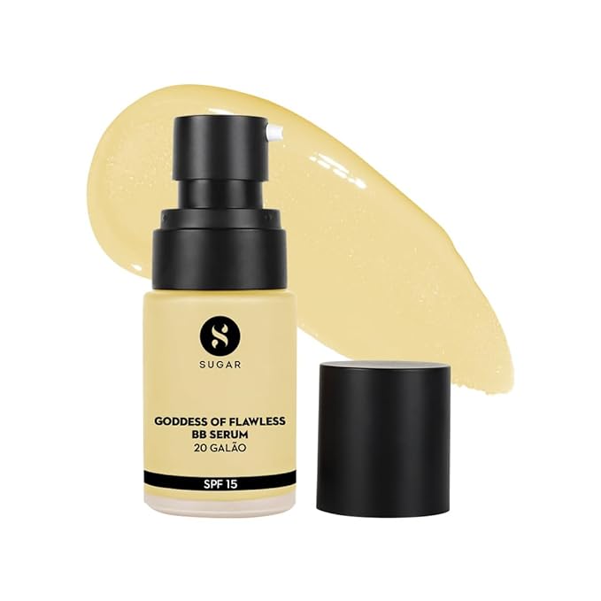 SUGAR Cosmetics Goddess Of Flawless BB Serum | Matte Finish| SPF15 & Enriched with Hyaluronic acid & Vitamin E - 20 Galao (Light Medium, Golden Undertone)