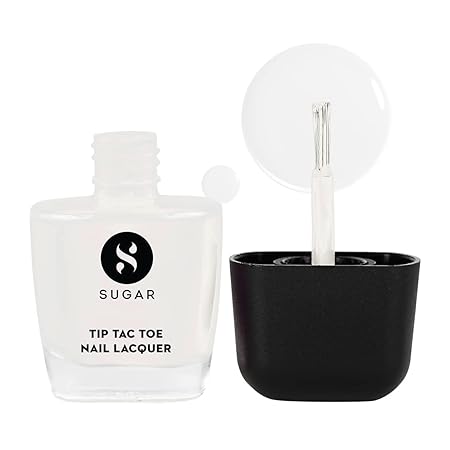 SUGAR Cosmetics Tip Tac Toe Nail Lacquer Classic | Long-lasting, 100% Chip-resistant, Glossy Finish - 20 White Waves